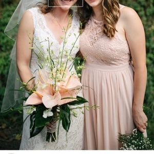 Blush chiffon bridesmaid dress